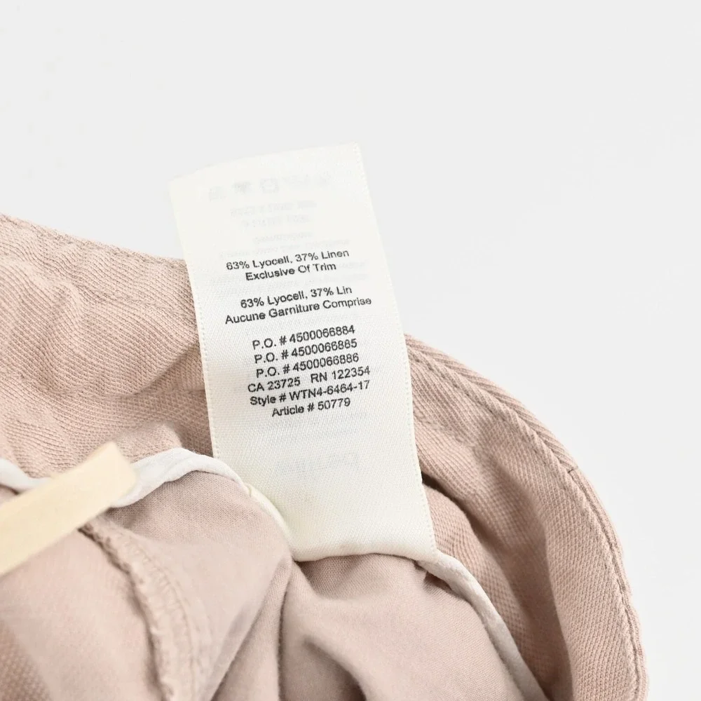 Aritzia Wilfred Allant Cropped Pants Womens Size 2 Pink Linen Boho Chic